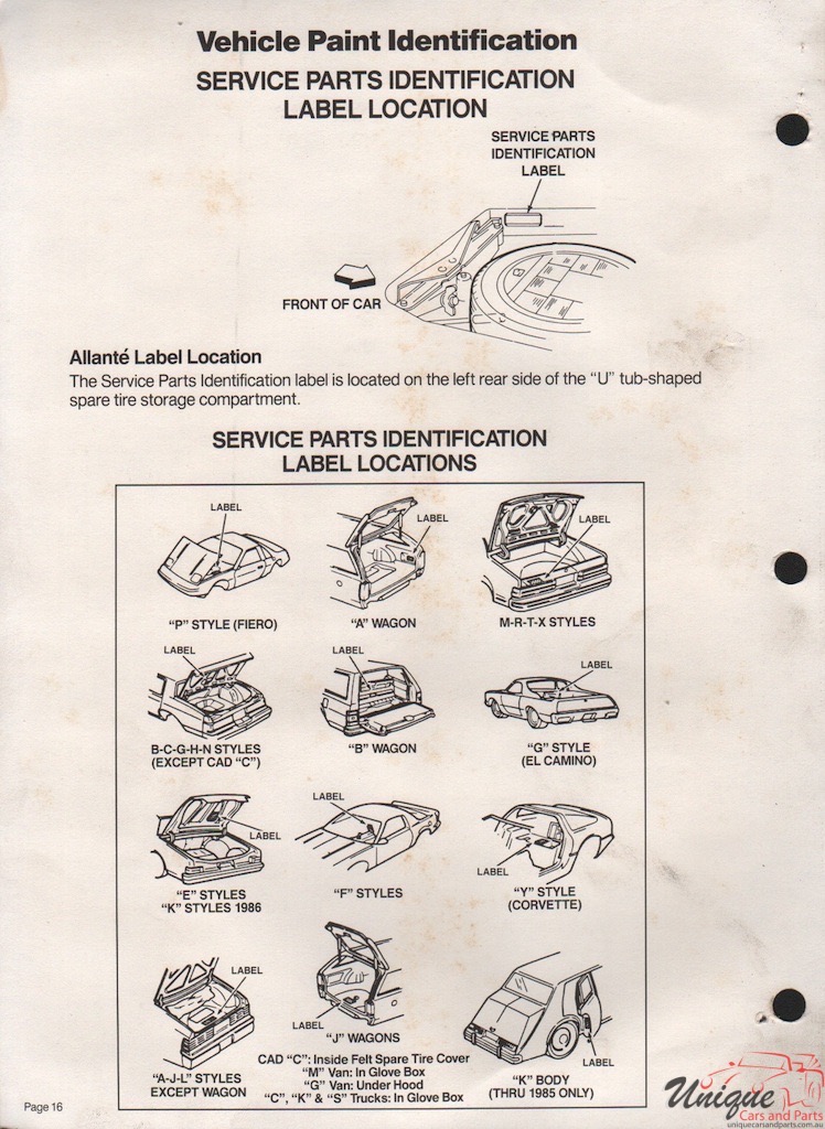 1991 General Motors Paint Charts DuPont 8